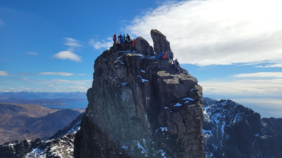 The 15 RGU students at the top of the Inn Pinn